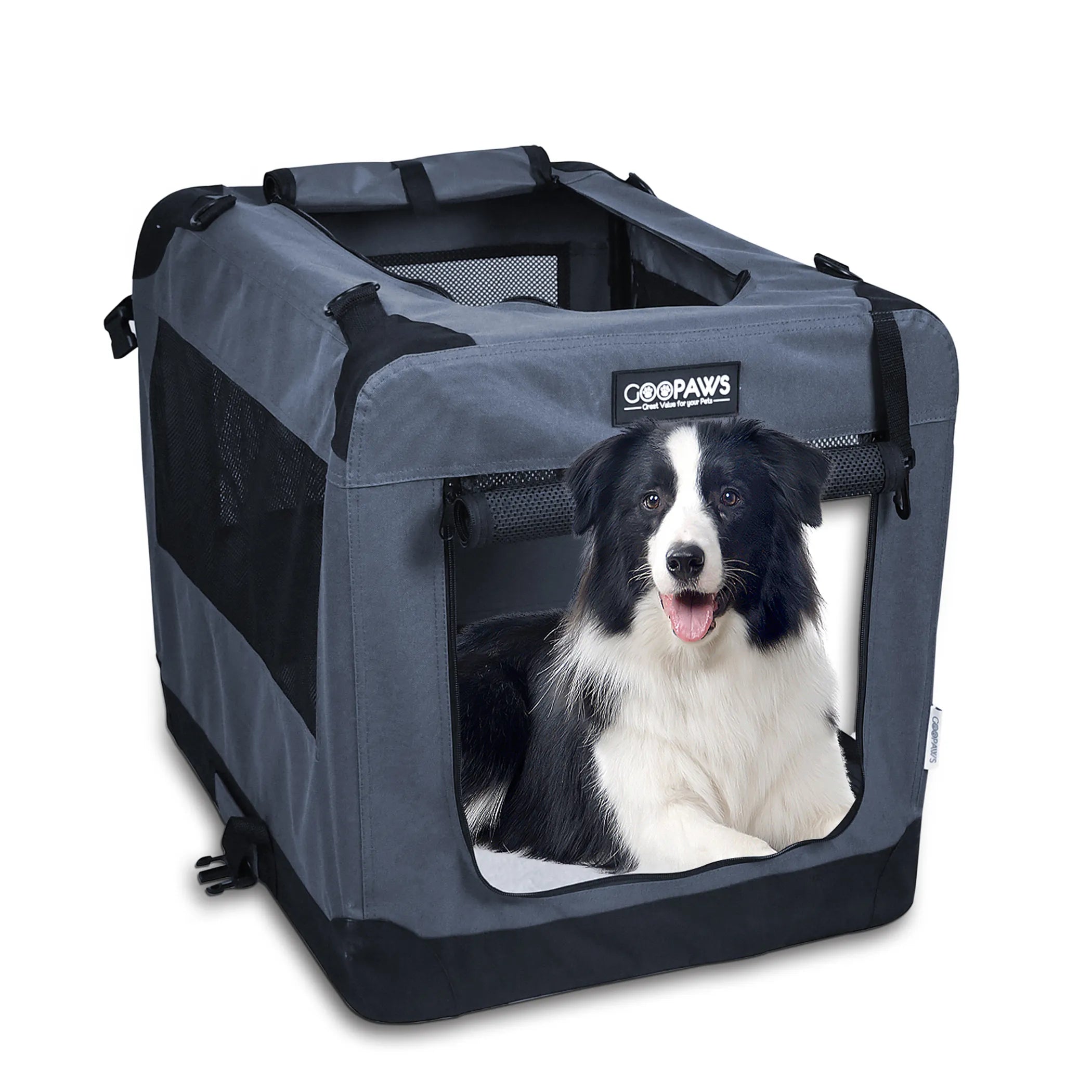 JESPET Travel Pet Crate with Straps & Fleece Mat