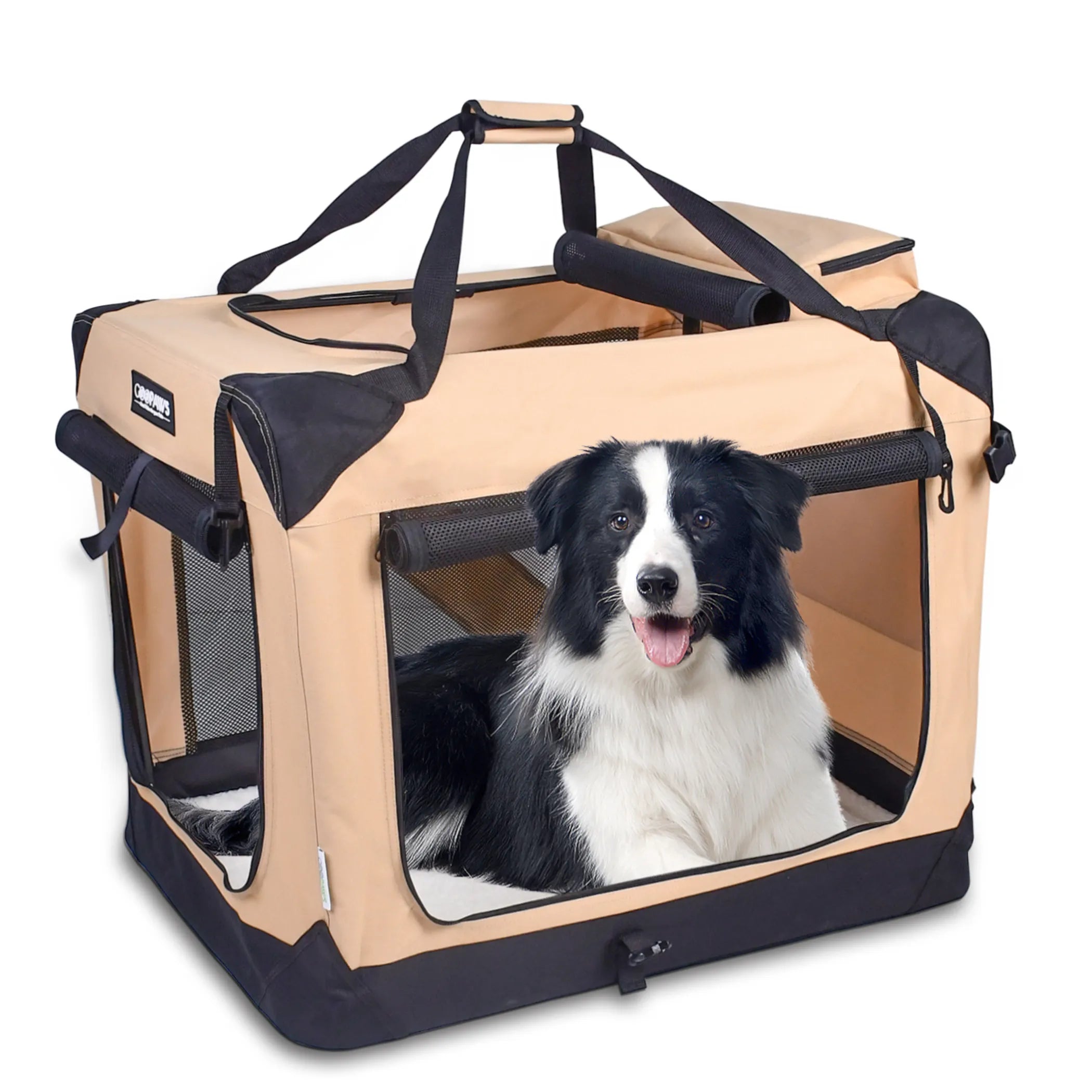 JESPET Travel Pet Crate with Straps & Fleece Mat
