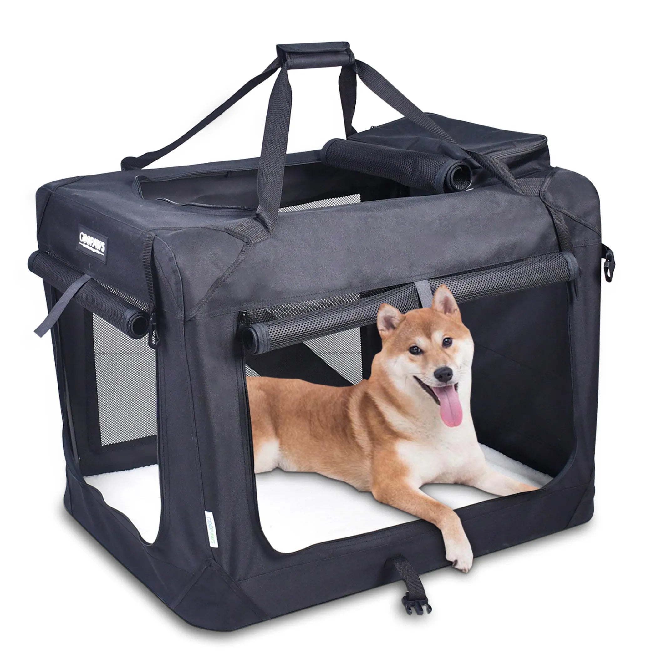 JESPET Travel Pet Crate with Straps & Fleece Mat