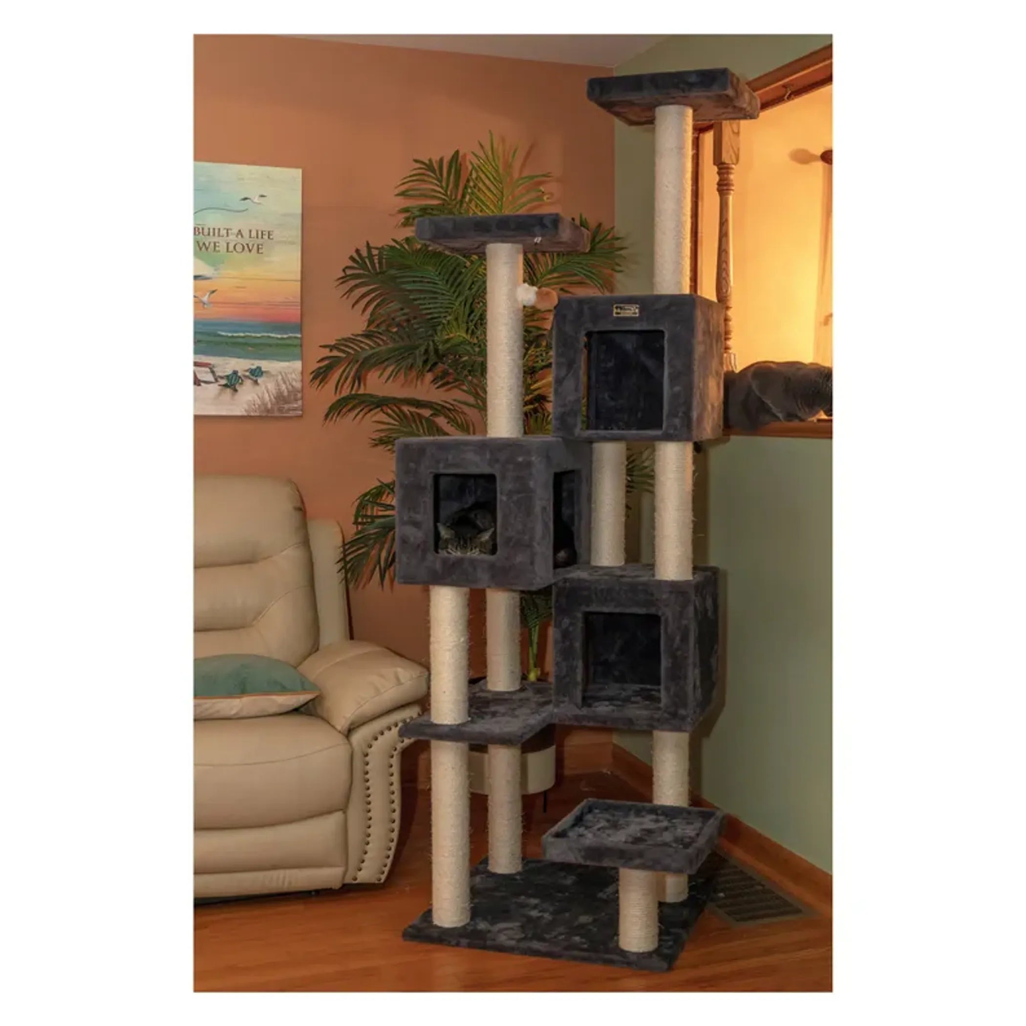 Griant Real Wood Cat Tower for Multiple Cats