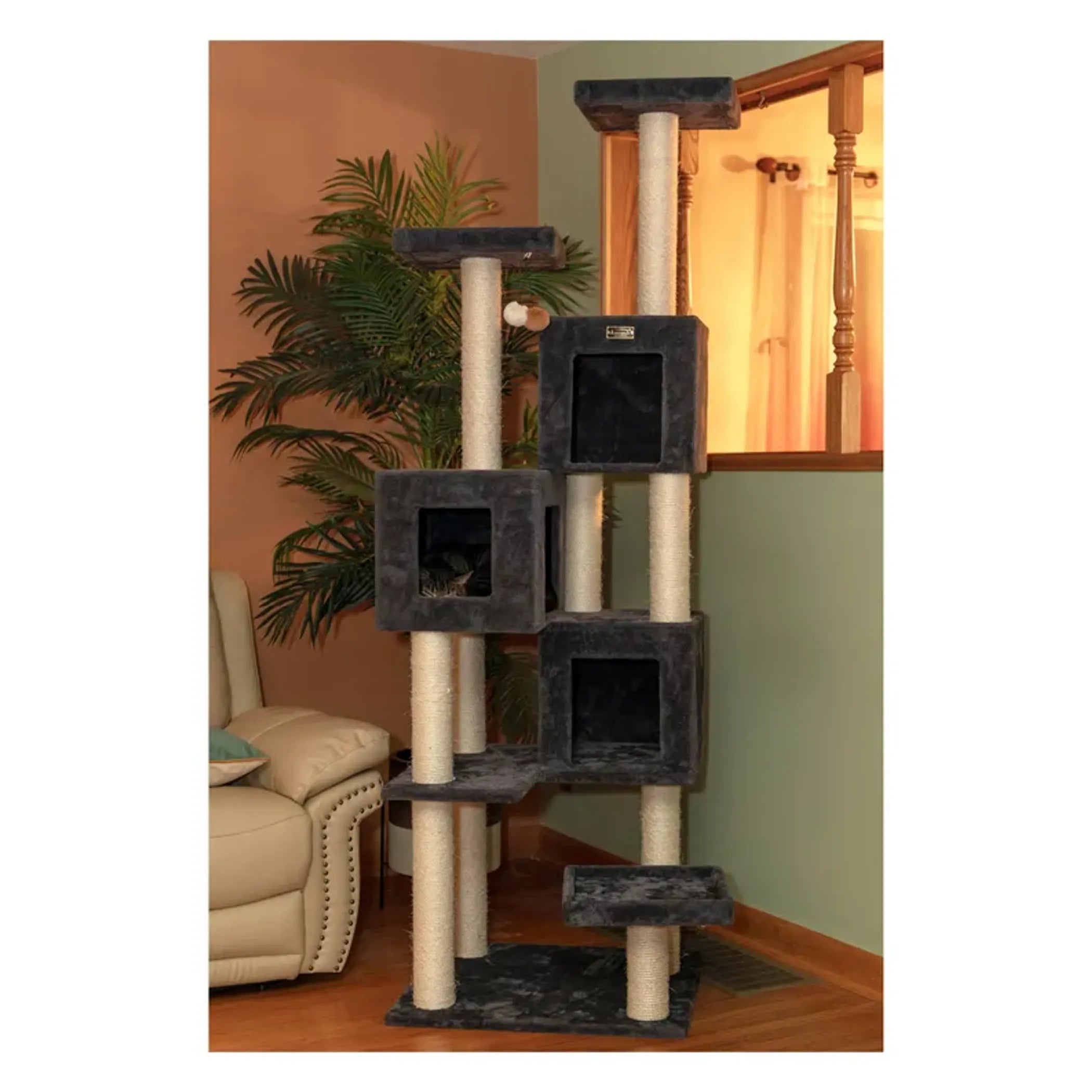 Griant Real Wood Cat Tower for Multiple Cats