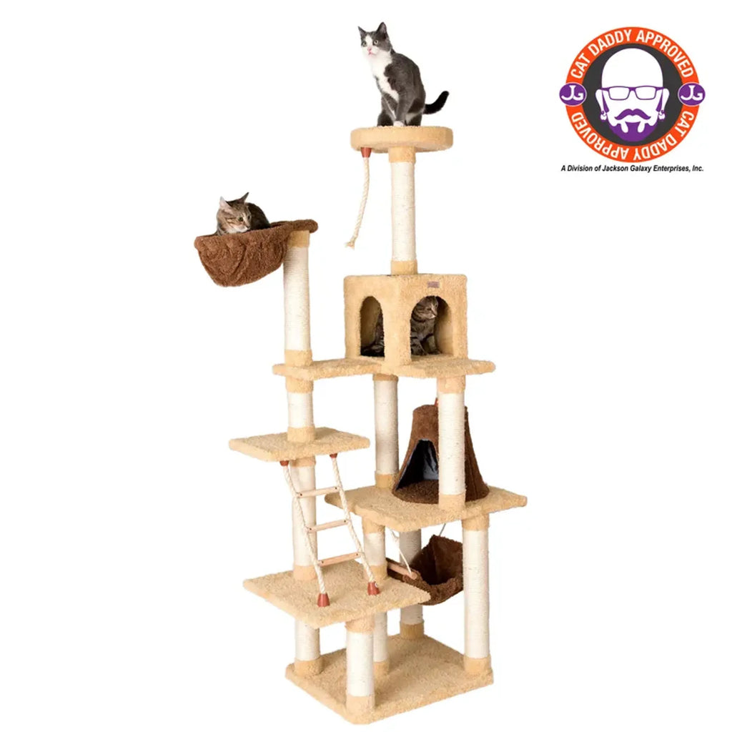 Cat Climber Play House, 78" Real Wood Cat furniture