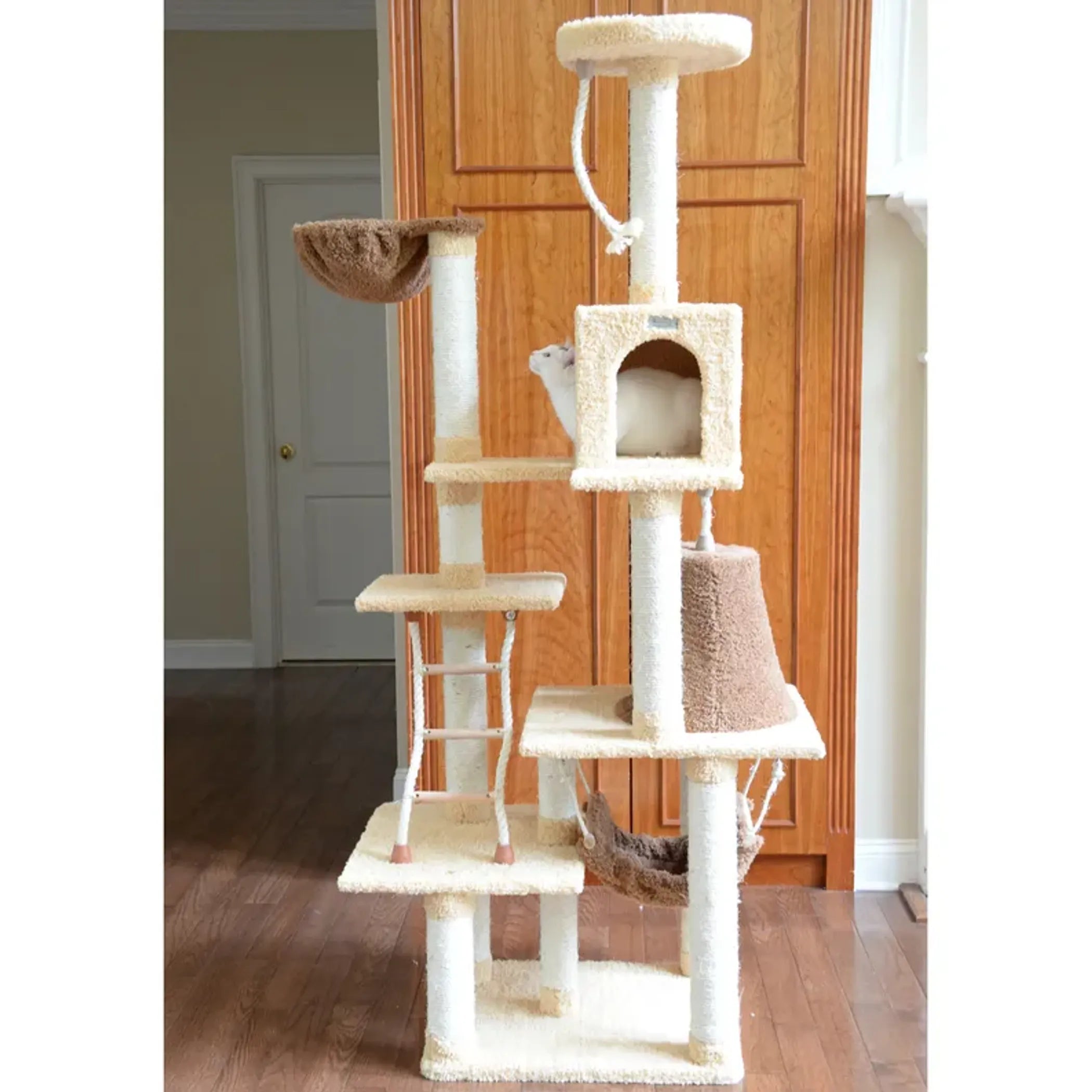 Cat Climber Play House, 78" Real Wood Cat furniture