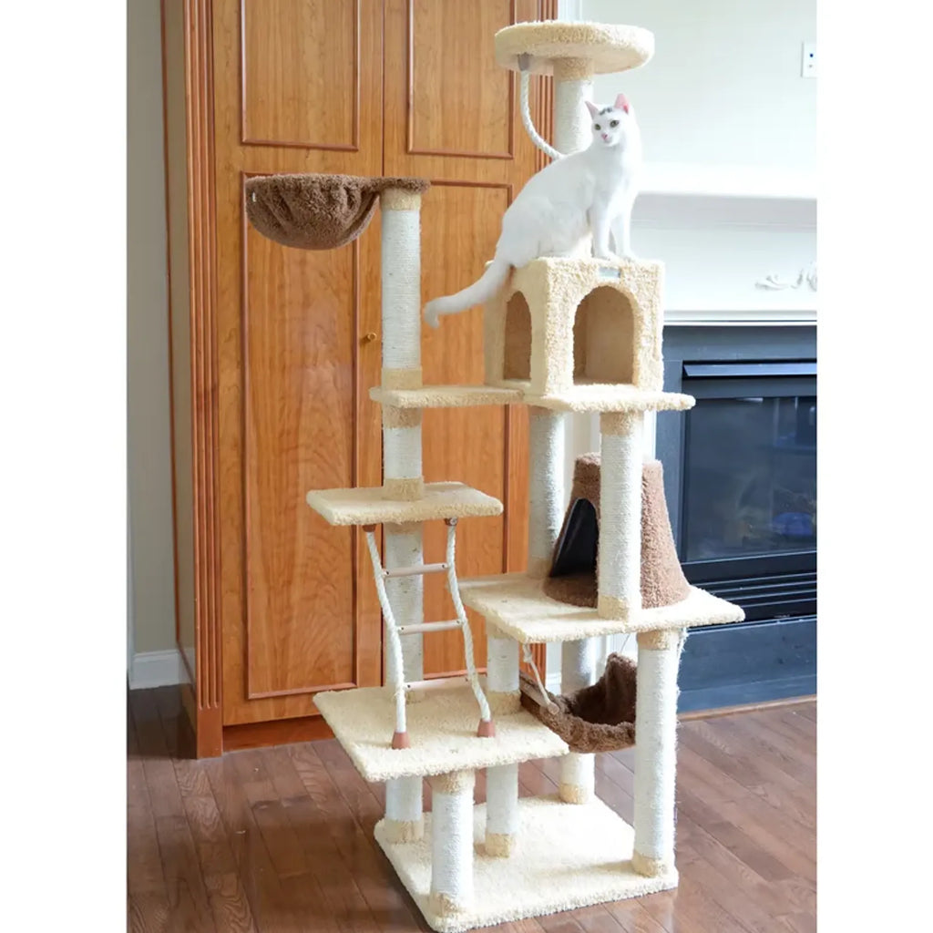 Cat Climber Play House, 78" Real Wood Cat furniture