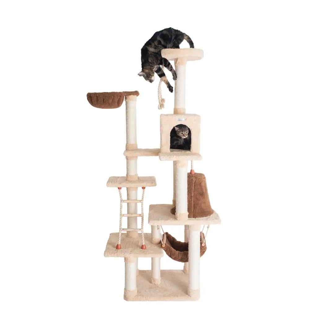 Cat Climber Play House, 78" Real Wood Cat furniture