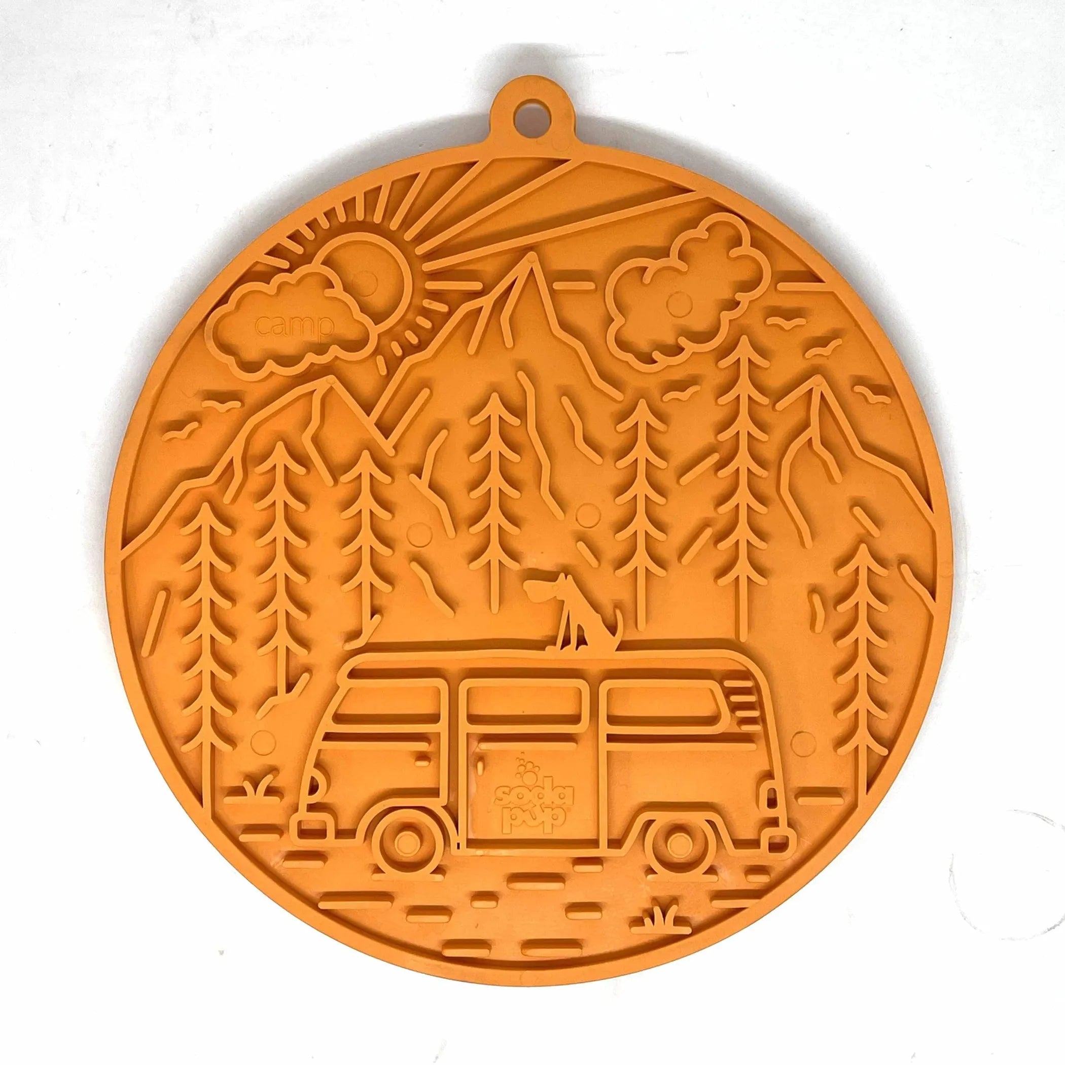 Orange Camp eMat Lick Mat with Suction Cups, 8"