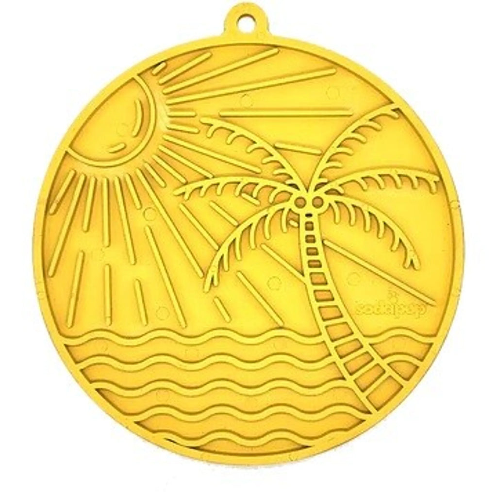 Yellow Sun n Sea eMat Lick Mat with Suction Cups, 8"