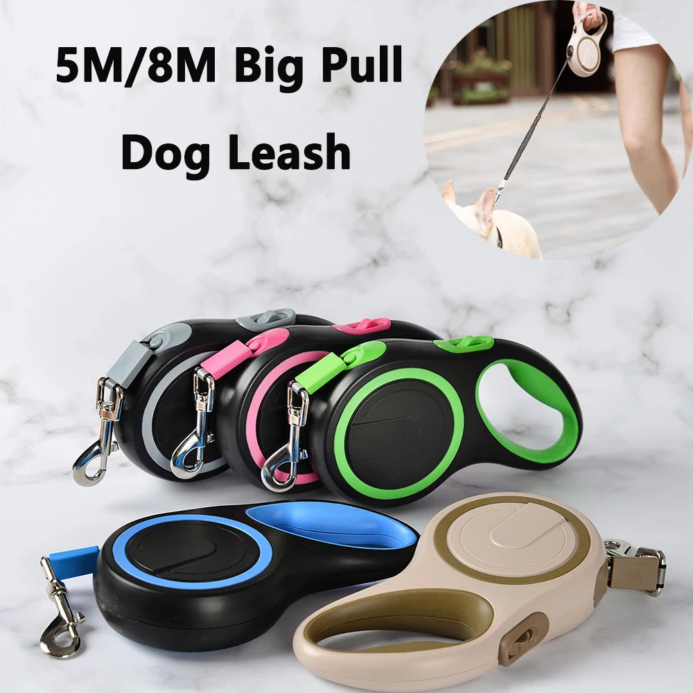 Retractable Nylon Dog Leash for Large Dogs, Strong & Durable