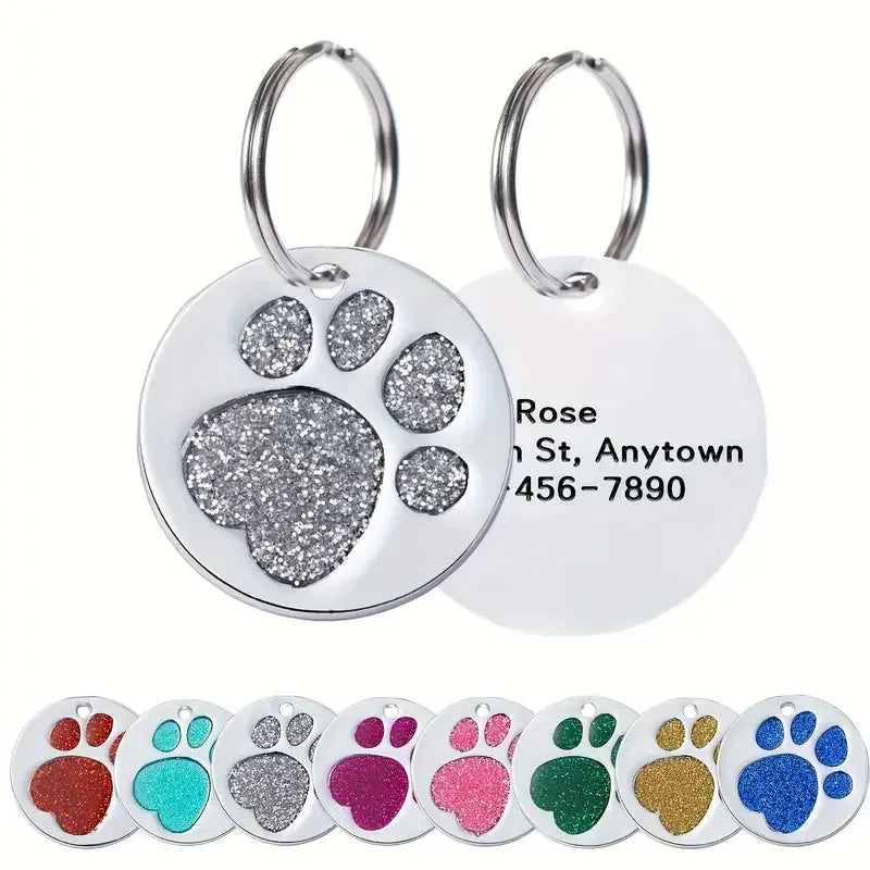1pc Personalized Paw Pet Dog Tag
