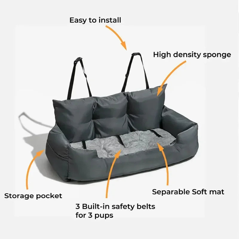 Thickened Cotton Large Dog Carrier & Car Seat Cover – Folding Hammock Pet Bag for Cats and Dogs