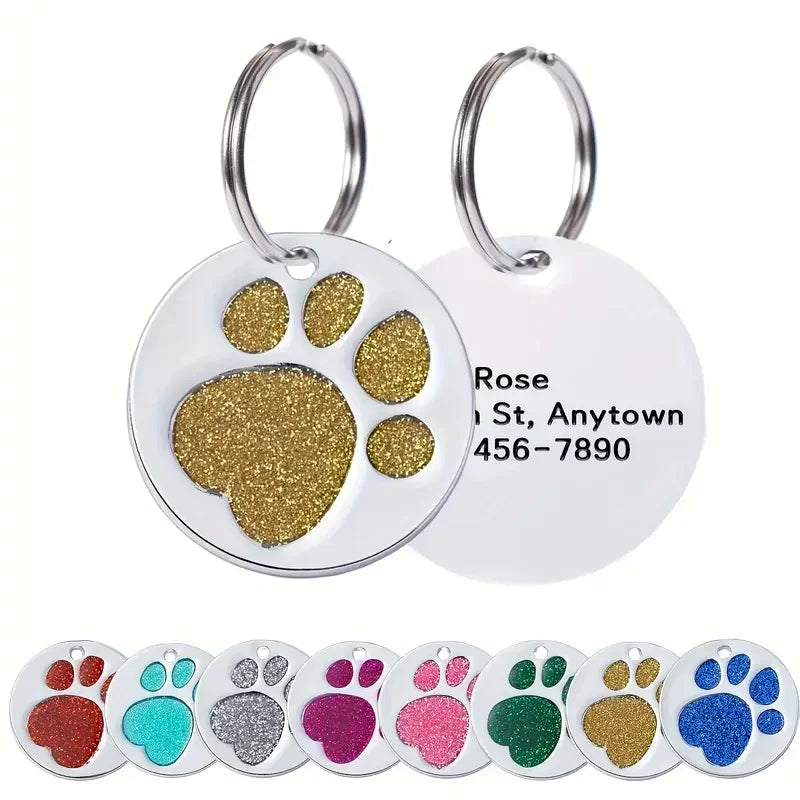 1pc Personalized Paw Pet Dog Tag