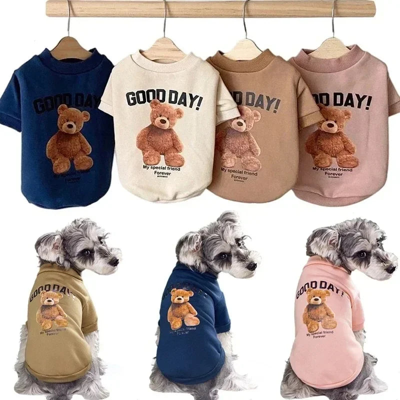 Winter Pet Pullover Sweatshirt – Bear Pattern Dog & Cat Jacket