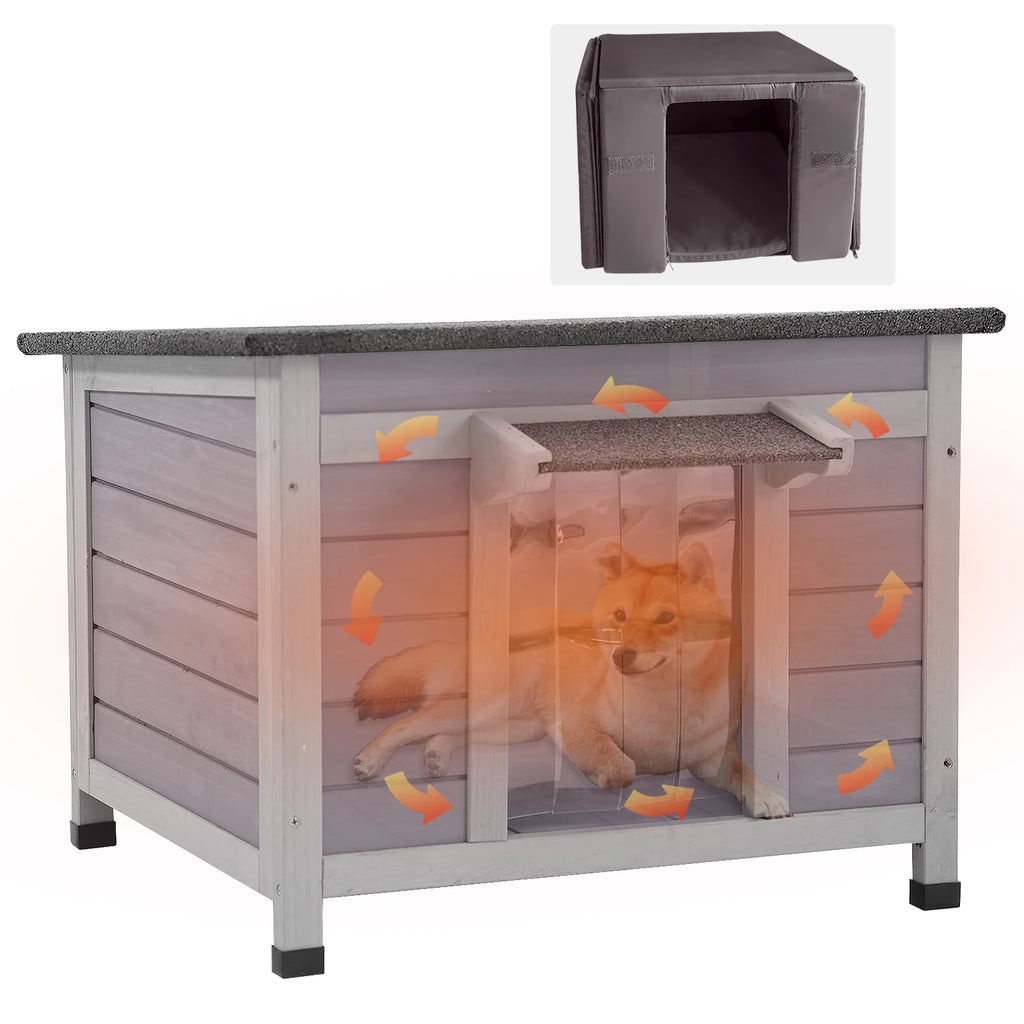 Insulated Wooden Cat House with Soft Liner | Waterproof Roof or Small Dog