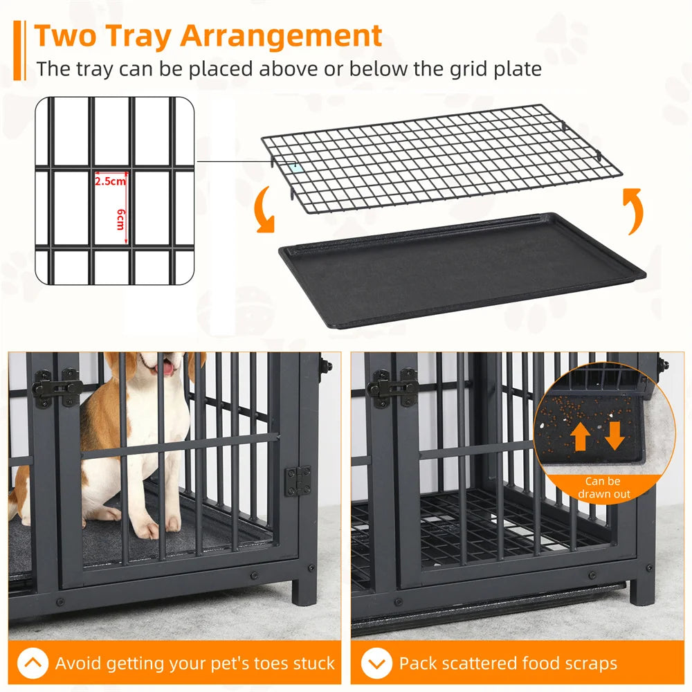 Furniture-Style Elevated Dog Kennel / Playpen