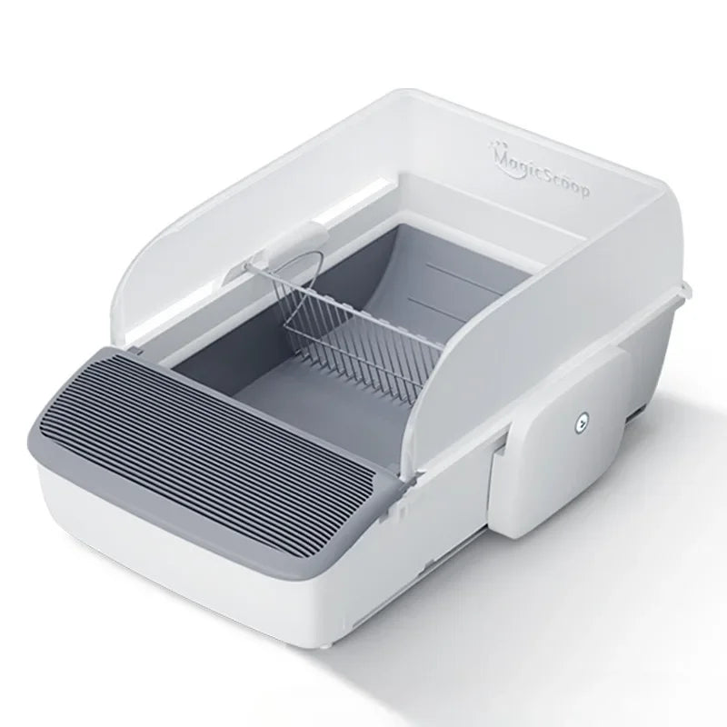 Automatic Self-Cleaning Cat Litter Box, Intelligent Open Semi-Enclosed Design