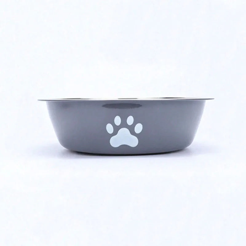 Cat & Dog Stainless Steel Bowl – Printed Pet Food & Water Basin