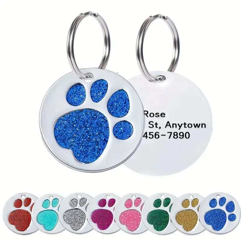 1pc Personalized Paw Pet Dog Tag