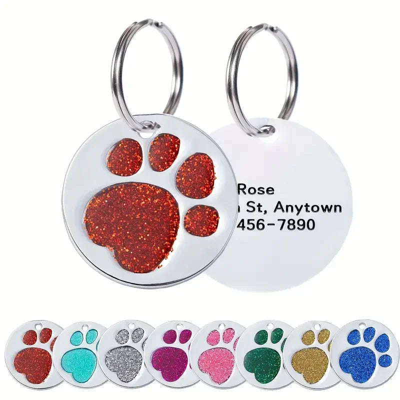1pc Personalized Paw Pet Dog Tag