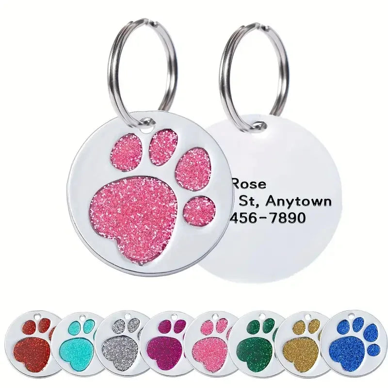 1pc Personalized Paw Pet Dog Tag