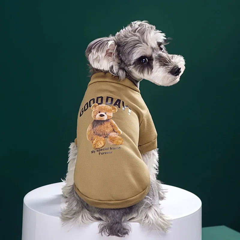 Winter Pet Pullover Sweatshirt – Bear Pattern Dog & Cat Jacket