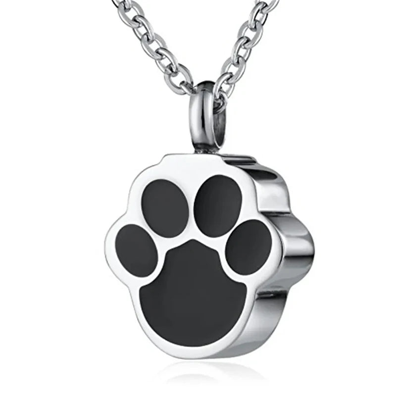 Pet Cat Dog Paw Print Cremation Jewelry for Ashes Wearable