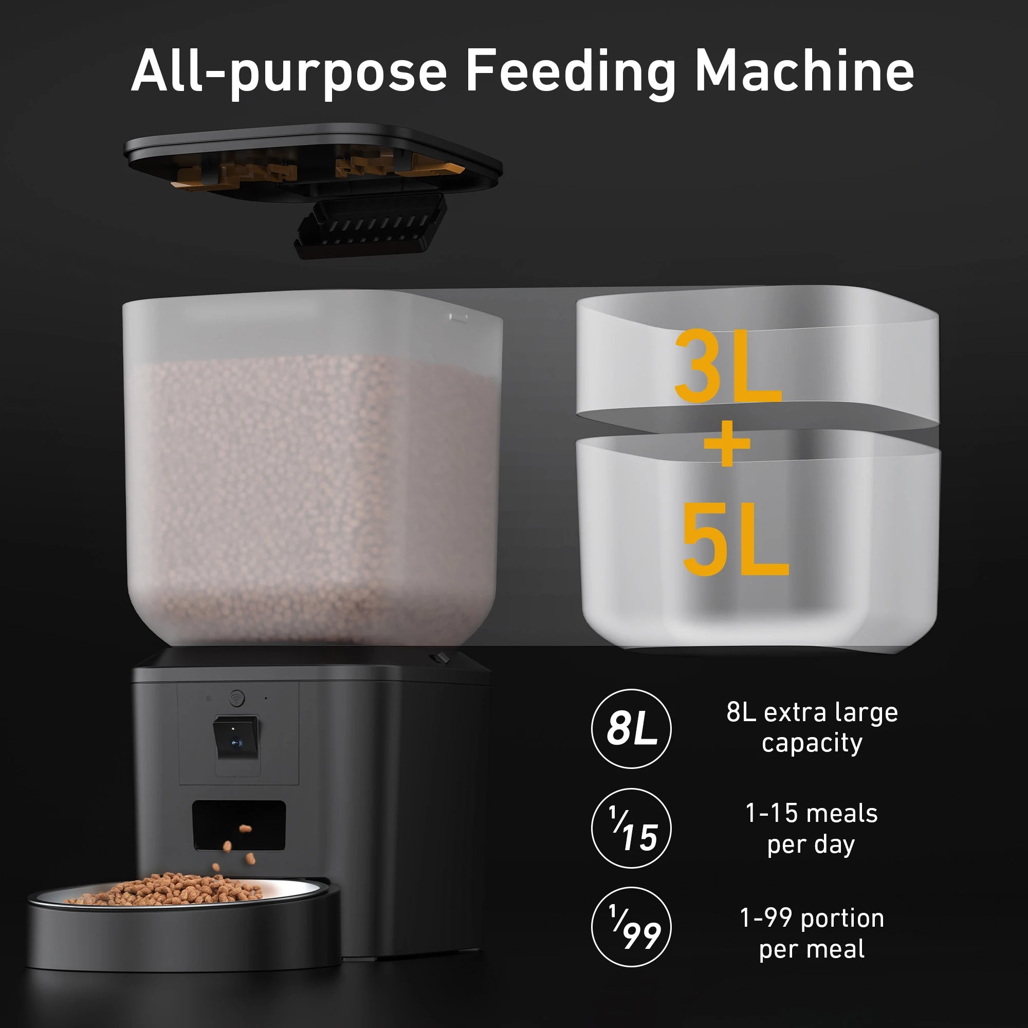 Smart Automatic Cat Feeder with Camera and App Control