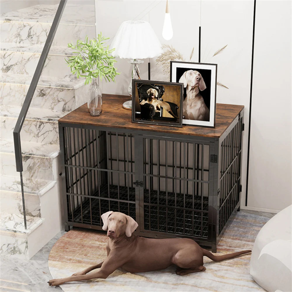 Furniture-Style Elevated Dog Kennel / Playpen