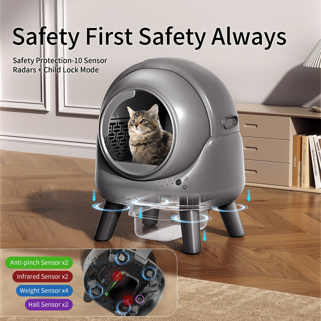 Smart Self-Cleaning Litter Box for Multiple Cats – Automatic, Odor Control, Easy Maintenance