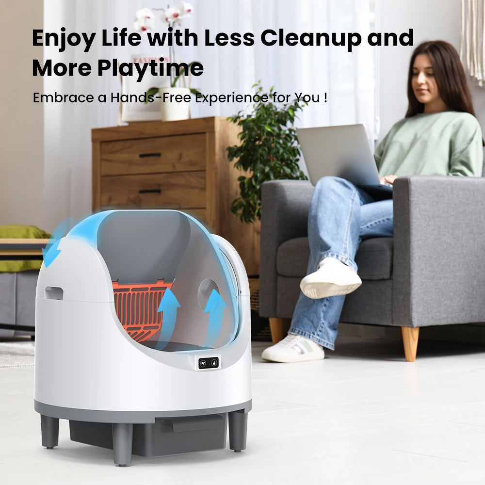 Smart Self-Cleaning Cat Litter Box with App Control
