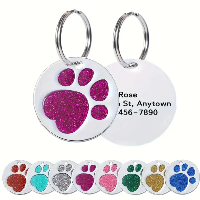 1pc Personalized Paw Pet Dog Tag