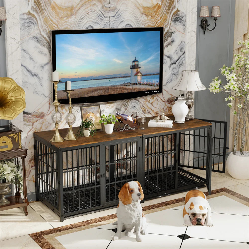 Furniture-Style Elevated Dog Kennel / Playpen