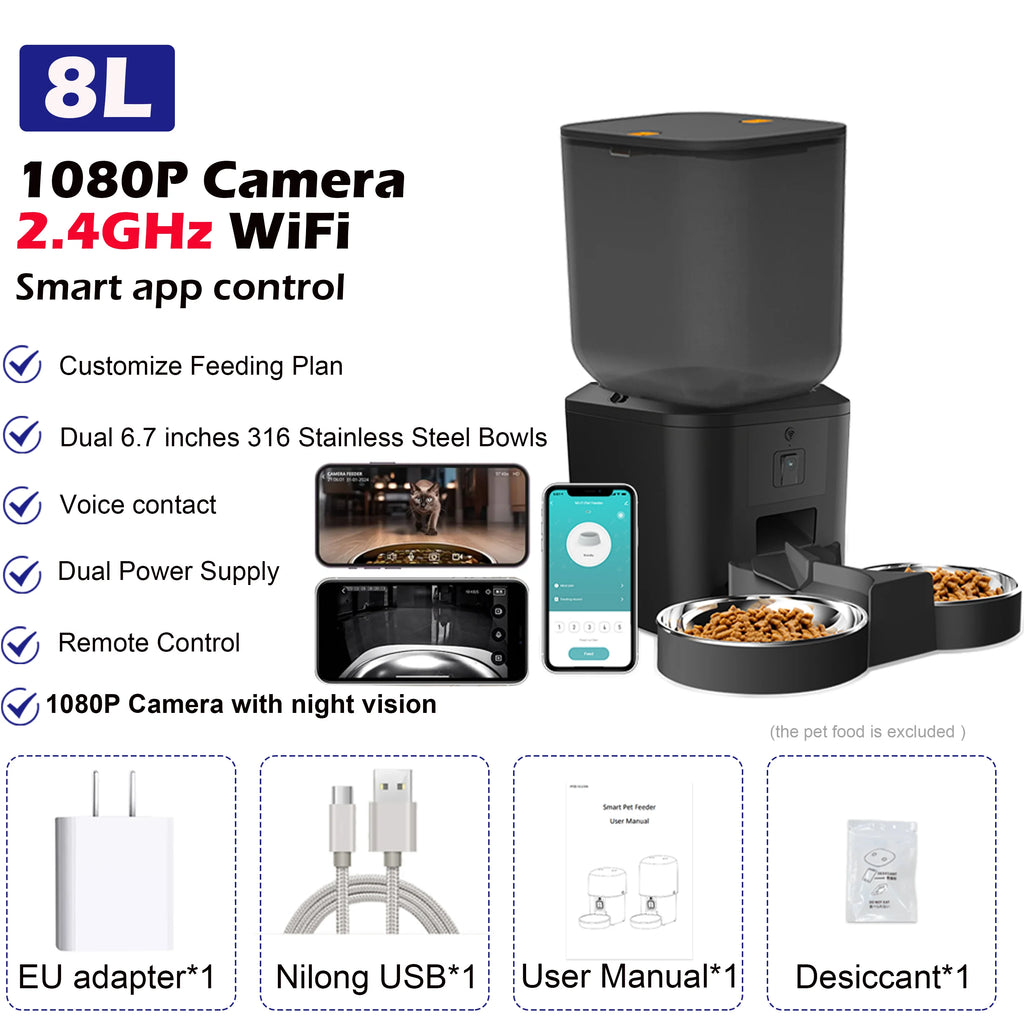Smart Automatic Cat Feeder with Camera and App Control