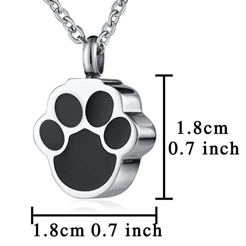 Pet Cat Dog Paw Print Cremation Jewelry for Ashes Wearable