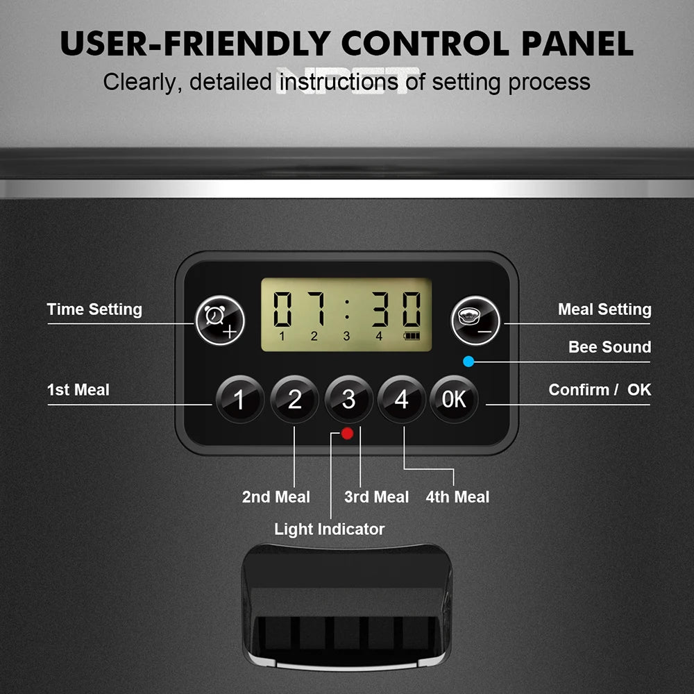 NPET 4L Automatic smart pet feeder for cats & dogs with stainless steel bowl