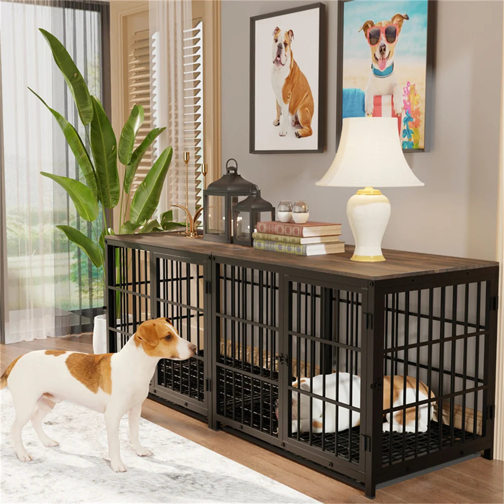 Furniture-Style Elevated Dog Kennel / Playpen
