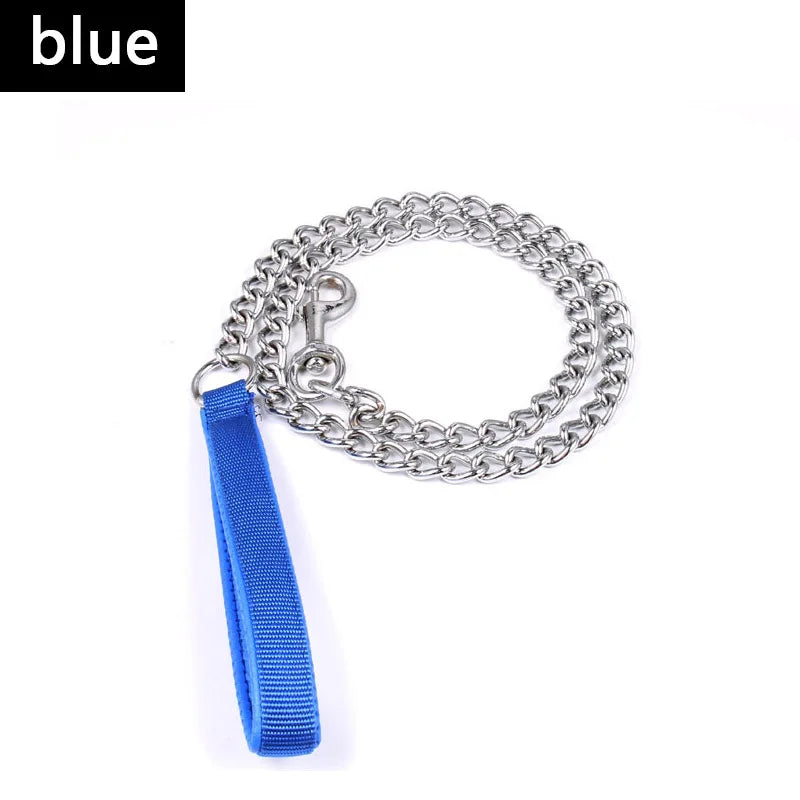 Heavy-Duty 120cm Metal Dog Chain Leash for Small & Medium Dogs