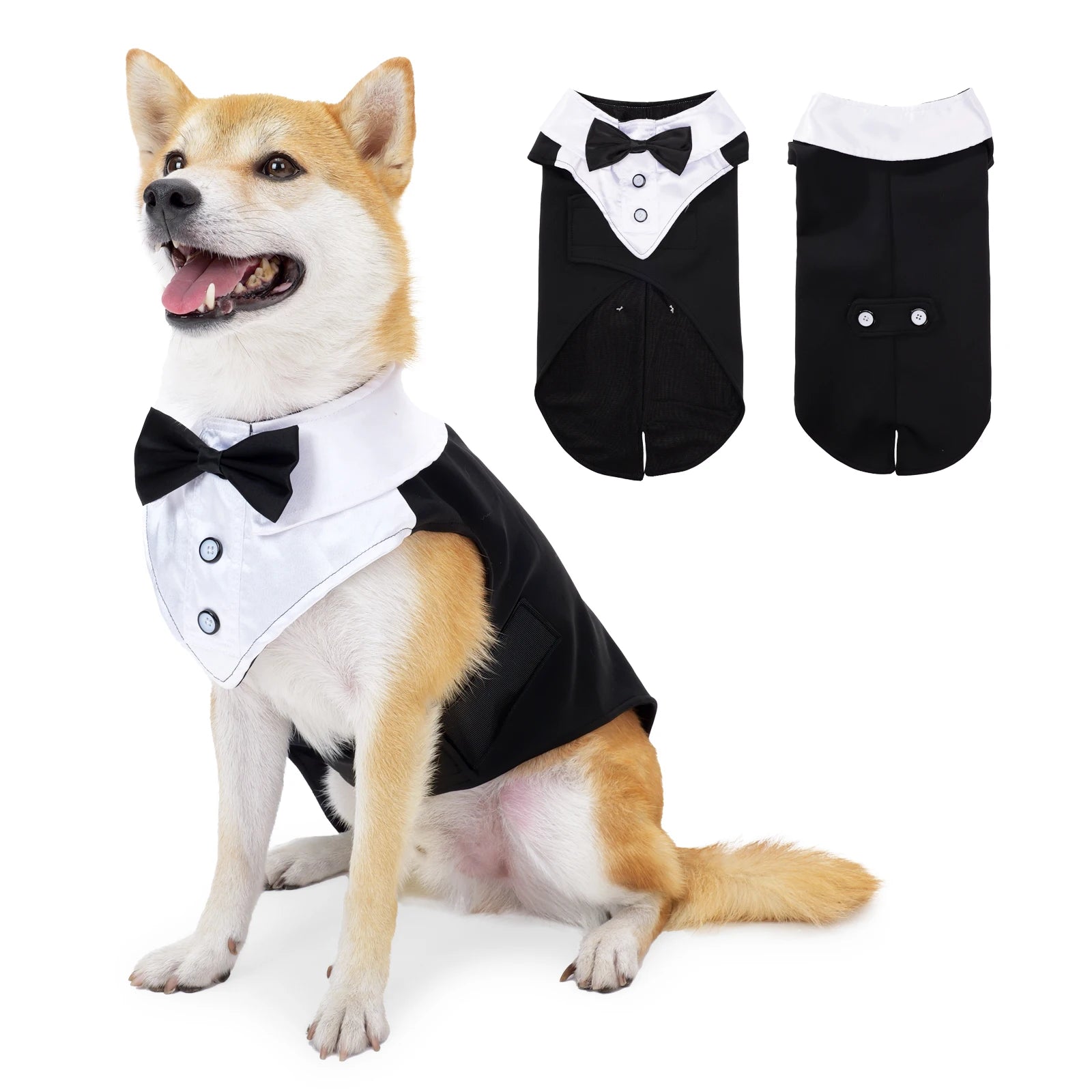 Dog Tuxedo – Formal Wedding Suit with Bow Tie for Medium & Large Dogs