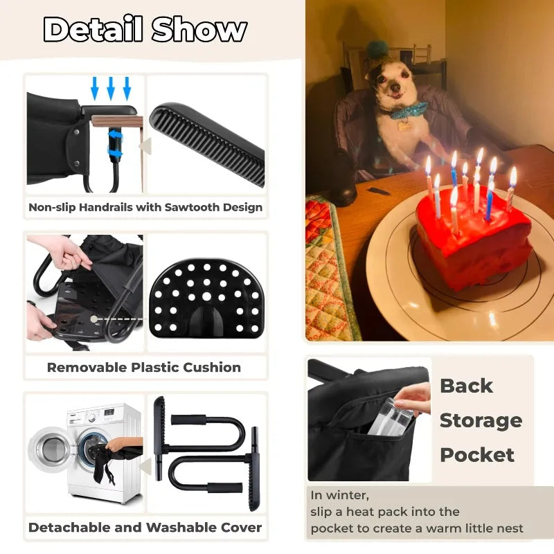 Portable Adjustable Pet Feeding Booster Seat – Cat & Dog High Chair