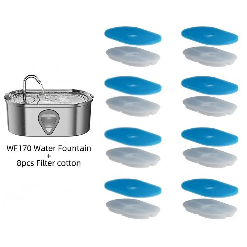 3.5L Stainless Steel Pet Water Fountain – Automatic Dispenser with Transparent Water Level Window