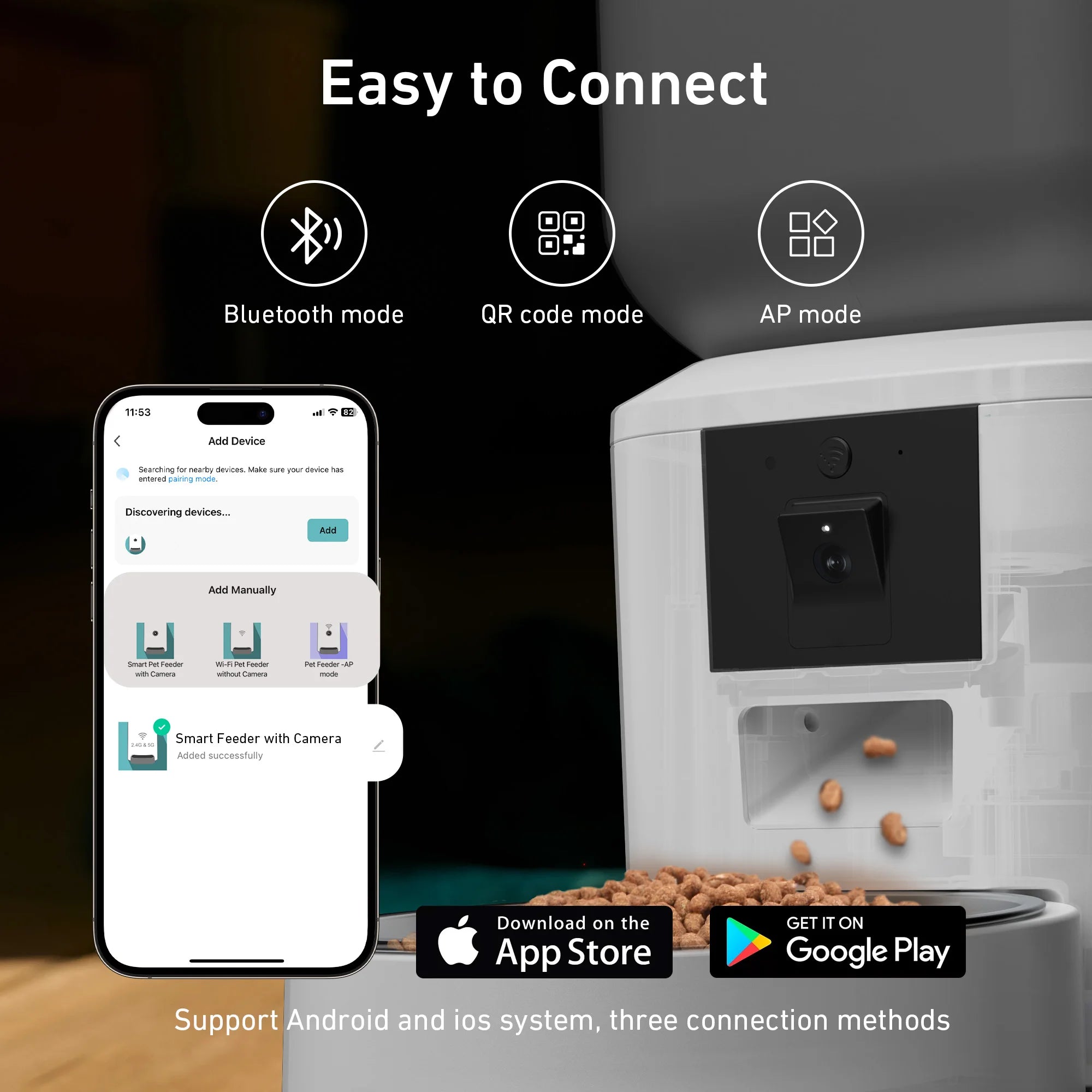 Smart Automatic Cat Feeder with Camera and App Control