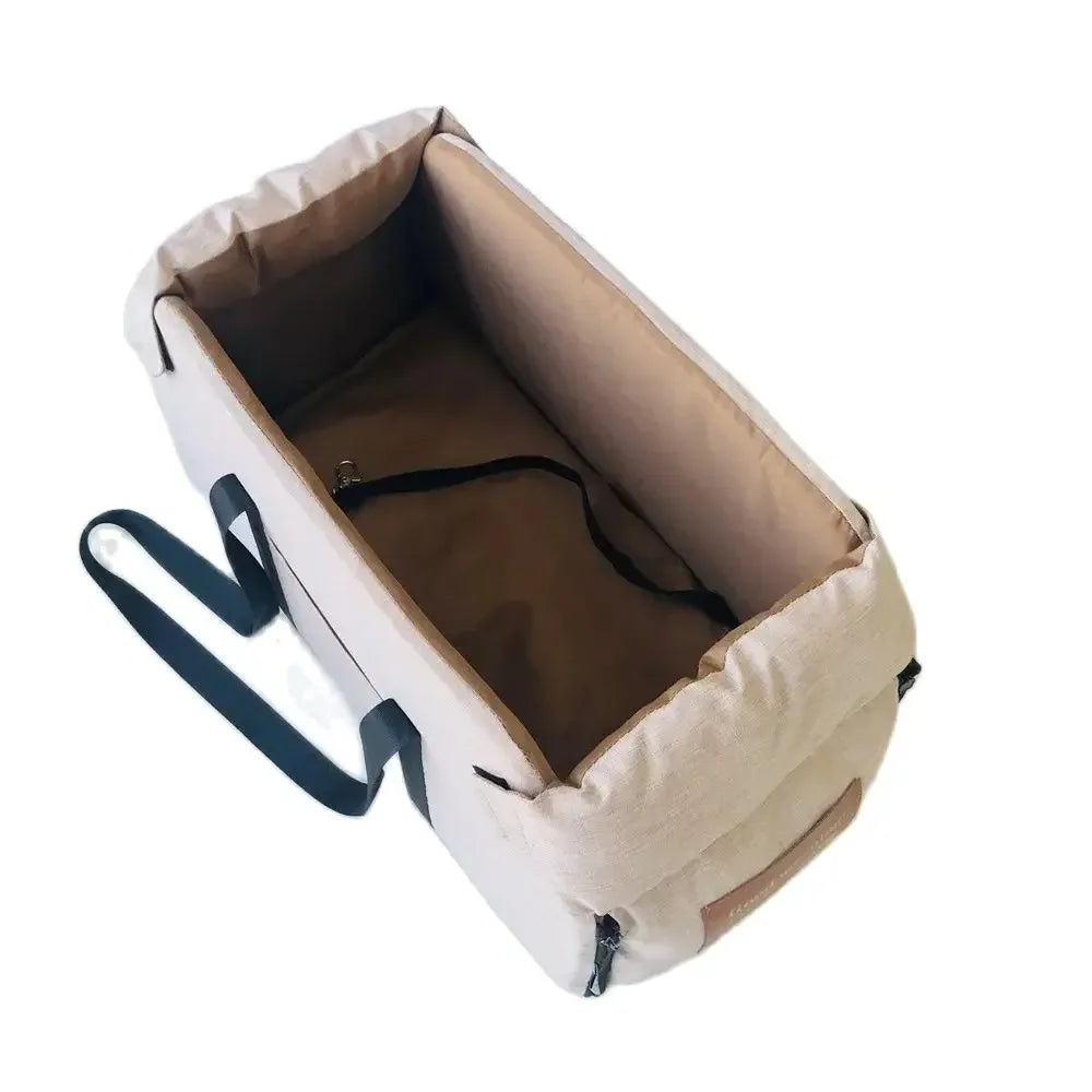 Dog Car Seat for Small Dogs – Center Console Pet Booster Seat for Safe Car Travel