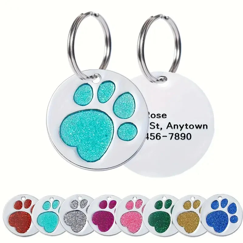 1pc Personalized Paw Pet Dog Tag