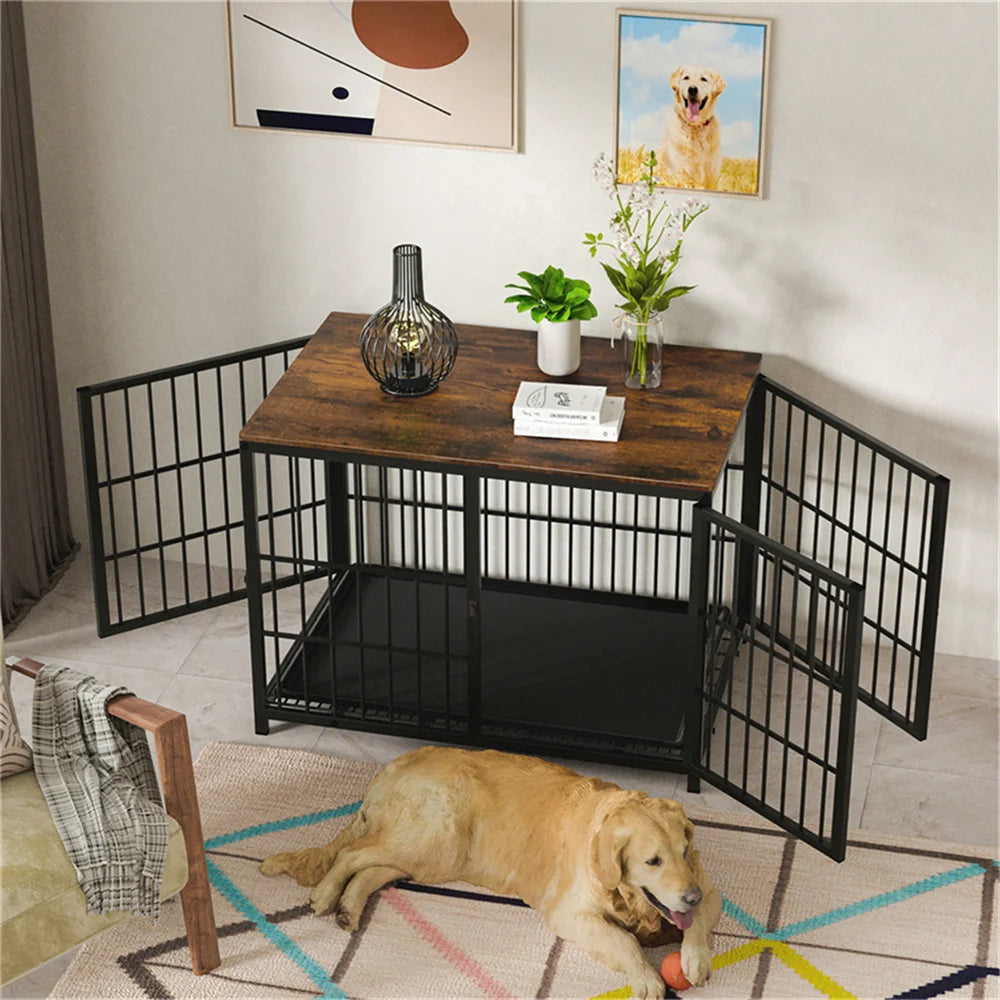 Furniture-Style Elevated Dog Kennel / Playpen