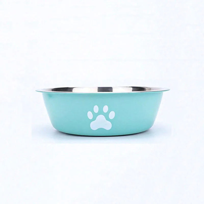 Cat & Dog Stainless Steel Bowl – Printed Pet Food & Water Basin