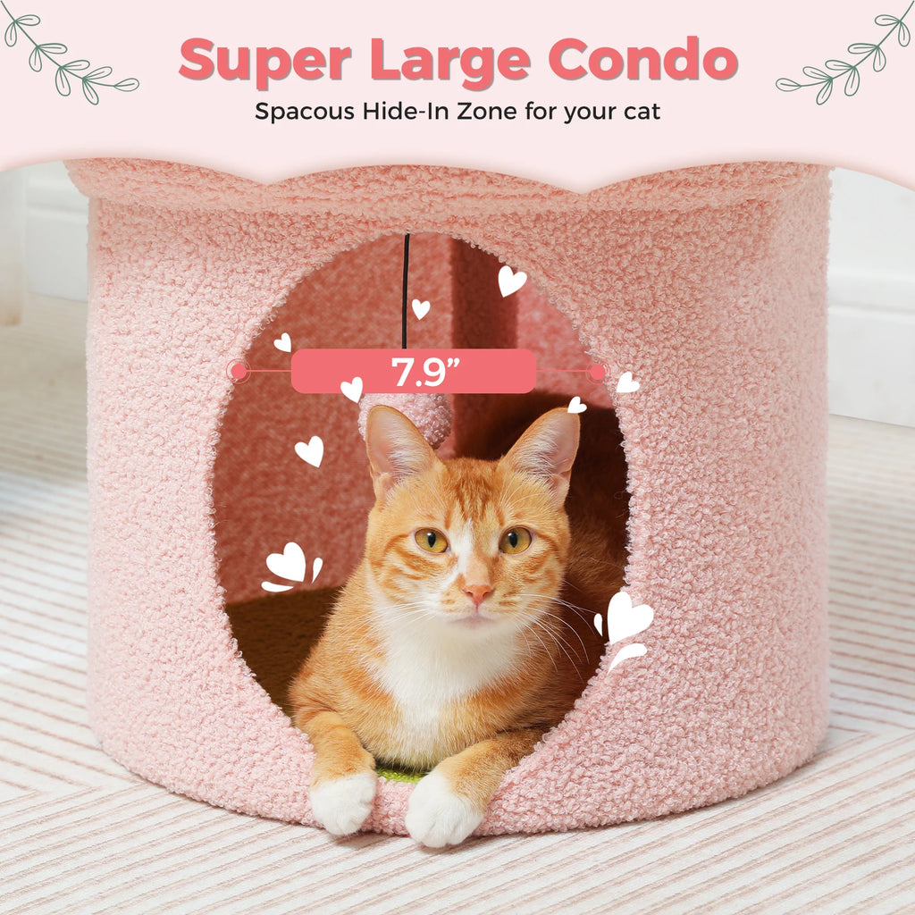 Large Indoor Cat House with Removable Flower Bed
