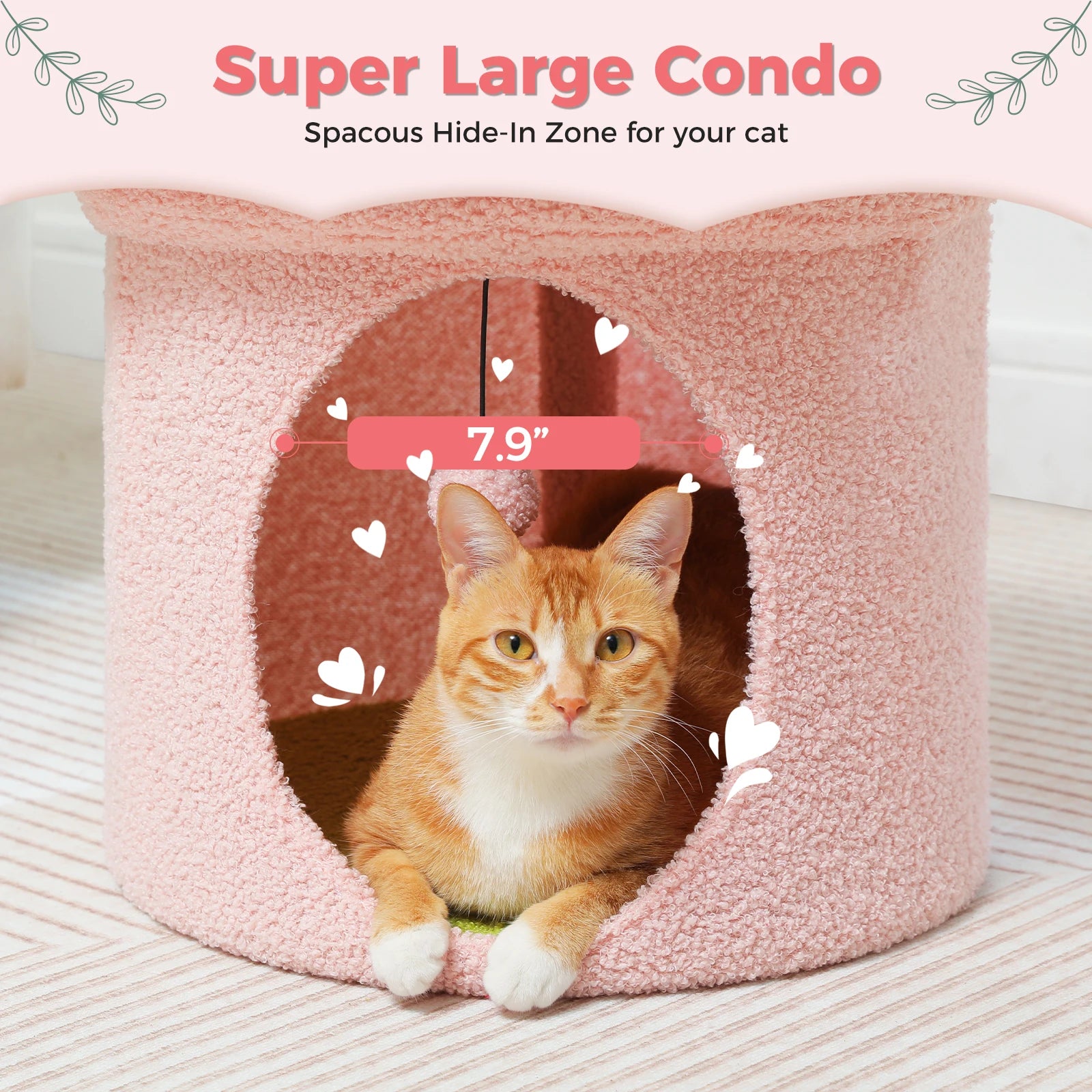Large Indoor Cat House with Removable Flower Bed