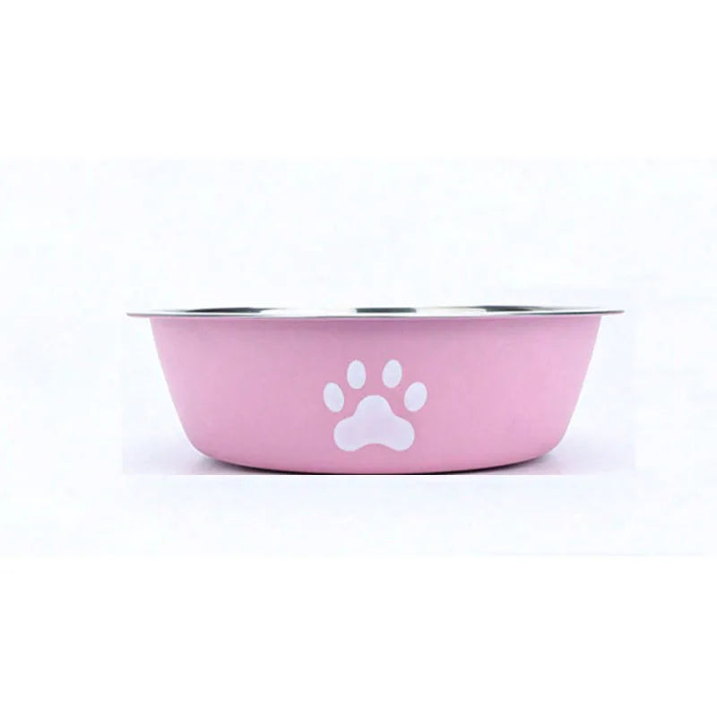 Cat & Dog Stainless Steel Bowl – Printed Pet Food & Water Basin