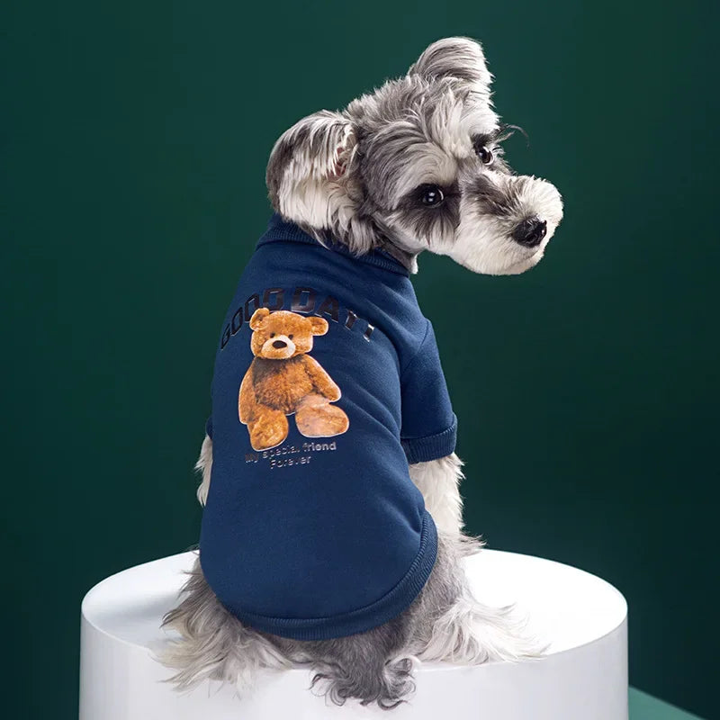 Winter Pet Pullover Sweatshirt – Bear Pattern Dog & Cat Jacket