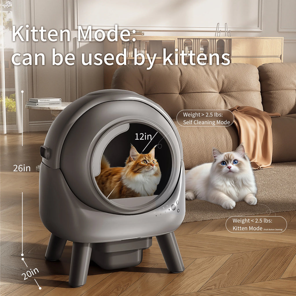 Smart Self-Cleaning Litter Box for Multiple Cats – Automatic, Odor Control, Easy Maintenance
