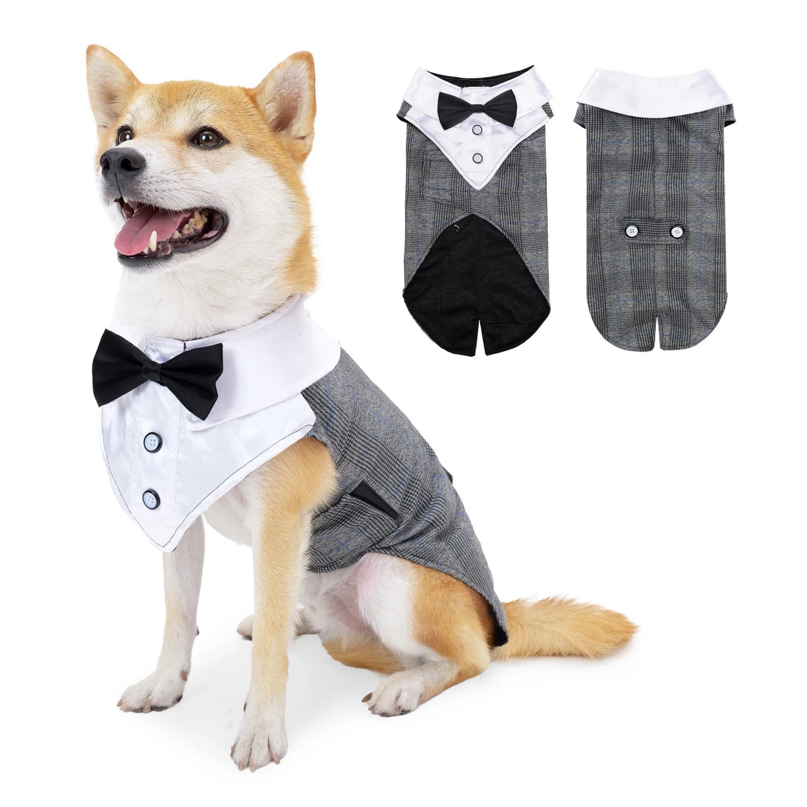 Dog Tuxedo – Formal Wedding Suit with Bow Tie for Medium & Large Dogs